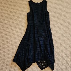 Luxology Navy Asymmetrical Sleeveless Dress